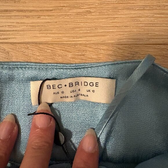 NWT Bec and Bridge Marley Maxi Silk Dress Sea Spray Blue Size 6 - Picture 7 of 7